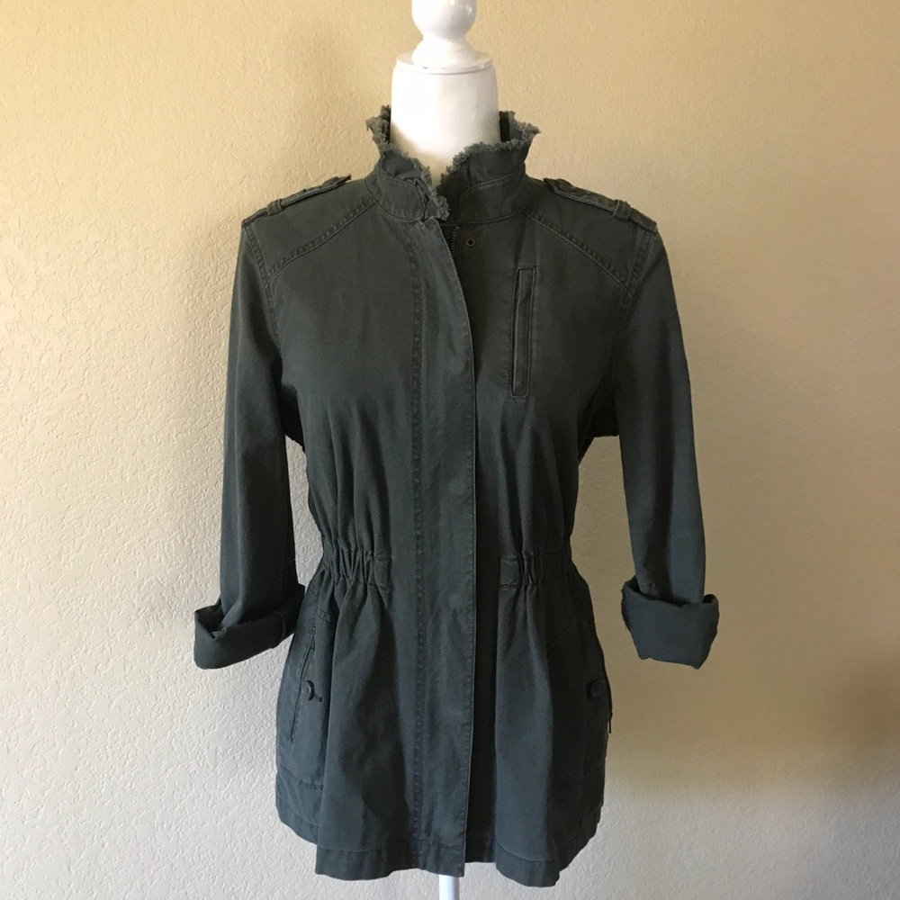Elle olive green twill jacket size small